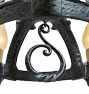 Vintage Colonial Revival Hammered Iron Chandelier with Leaf Motif