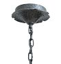 Vintage Colonial Revival Hammered Iron Chandelier with Leaf Motif