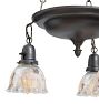 Vintage Colonial Revival Pan Chandelier with Fluted Shades
