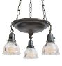 Vintage Colonial Revival Pan Chandelier with Fluted Shades