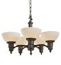 Vintage Coloonial Revival Chandelier with Fluted Shades
