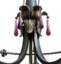 Vintage Romance Revival Brass Hoop Chandelier with Crystals