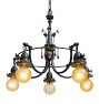 Vintage Romance Revival Brass Hoop Chandelier with Crystals