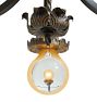 Vintage Romance Revival Brass Hoop Chandelier with Crystals