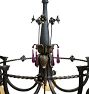 Vintage Romance Revival Brass Hoop Chandelier with Crystals