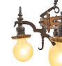 Vintage Romance Revival Two Tone Chandelier with Hammered Textures
