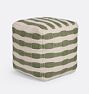 Horizontal Striped Handwoven Indoor/Outdoor Pouf