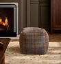 Plaid Wool Pouf