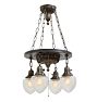 Vintage Colonial Revival Large Pan Chandelier 4 Light