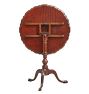 Vintage Traditional Chippendale Mahogany til-Top Pie Crust Side Table with Turned Pedestal