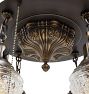 Vintage Colonial Revival Large Pan Chandelier 4 Light