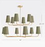 Ansel 46" 12-Light Double Tier Chandelier, Metal Shades