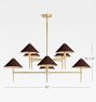 Rhone Double Tier Chandelier, 48" Width in Metal Shades