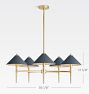 Rhone Chandelier, 36" Width in Metal Shades