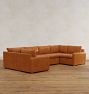 Roswell Leather 6-Piece Modular U-Shape Sectional Sofa