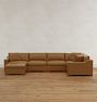 Sublimity Leather 6-Piece Modular Sectional Sofa with Ottoman