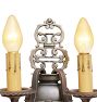 Vintage Classical Revival Cast Bronze Double Sconces Set of 2