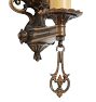 Vintage Classical Revival Cast Bronze Painted Sheild Sconce Set of 2