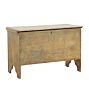 Vintage Traditional Folk Hand Painted Blanket Chest with Botanical Motifs