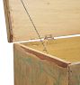 Vintage Traditional Folk Hand Painted Blanket Chest with Botanical Motifs
