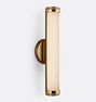 Trask Linear Decorative Sconce Heritage Brass 16in LED 3000K Reeded Shade Cased White