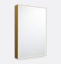 Linnet Framed MedCab Dual Mount LED 24in x 36in Brushed Gold