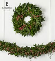 Live Ruscus & Pepperberry Garland and Wreath