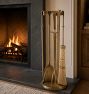 Mid Century Brass Fireplace Tool Set