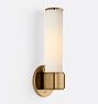 Rigdon Glass Sconce, 13" Heritage Brass - Reeded Glass