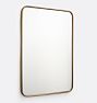 Open Box: Rounded Rectangle Metal Framed Mirror (20"W x 30"H), French Cleat - Heritage Brass