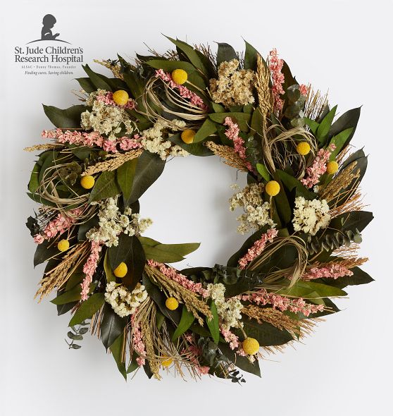 Craspedia Blooms Dried Wreath