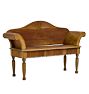 Vintage Anglo-Indian 19th Century Sunburst Teak Bench