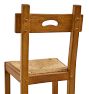 Vintage French Brutalist Oak and Rush Dining Chairs Set of 6