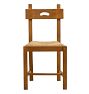 Vintage French Brutalist Oak and Rush Dining Chairs Set of 6