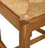 Vintage French Brutalist Oak and Rush Dining Chairs Set of 6