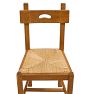 Vintage French Brutalist Oak and Rush Dining Chairs Set of 6