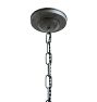 Vintage Art Deco 5 Light Chandelier with Gradient Slipper Shades and Glass Panel