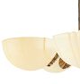 Vintage Art Deco 5 Light Chandelier with Slipper Shade and Linear Fluting