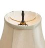 Vintage Arts and Crafts Mahogany Column Table Lamp with Silk Shade
