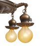 Vintage Classical Revival 5 Arm Bare Bulb Pan Chandelier