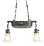 Vintage Classical Revival Brass Pan Chandelier with Wreath Motifs