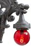 Vintage Classical Revival Cast Gargoyle Sconces with Red Globe Shade  Set of 2