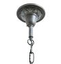 Vintage Classical Revival Steel and Brass Chandelier with Floral Motifs
