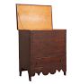 Vintage Traditional Farmhouse Mule Chest in Grain Painted Wood with Decorative Apron