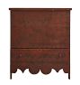 Vintage Traditional Farmhouse Mule Chest in Grain Painted Wood with Decorative Apron