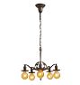 Vintage Classical Revival Cast 5 Light Barebulb Chandelier
