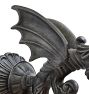 Vintage Classical Revival Cast Gargoyle Sconces with Red Globe Shade  Set of 2