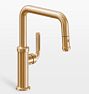 Descanso Quad Neck Pull Down Kitchen Faucet, Satin Bronze PVD PVD