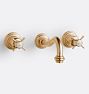 Montecito Cross Handle Wall Mount Faucet, 6.5" - Satin Bronze PVD PVD