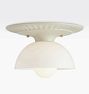 Jackson Flush Mount, Ivory/Aged Brass - Cased White Glass Shade